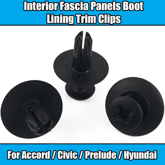 50x Black Plastic Trim Clips for Honda Hyundai Interior Fascia Panel Boot Lining