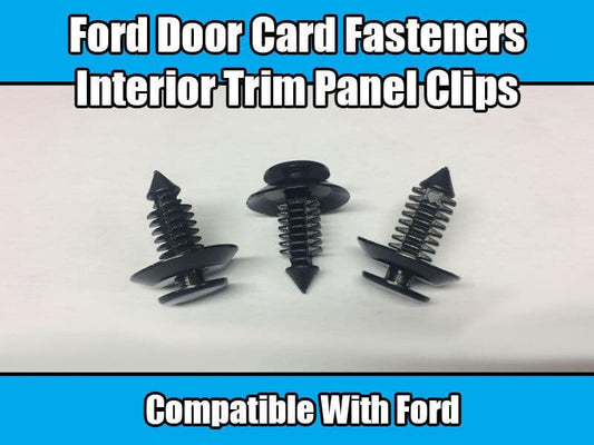 50x Black Plastic Trim Clips Panel Fasteners for Ford Door Card N801925-S
