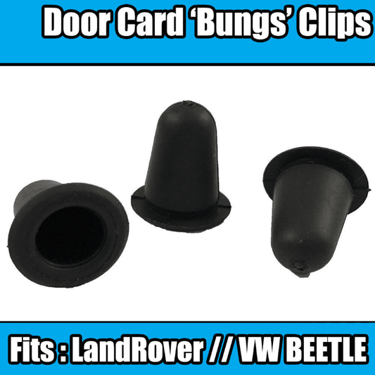 50x Black Rubber Clips Grommets Bungs for Landrover VW Beetle Door Card Panel