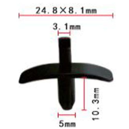 50x Black Weatherstrip Seal Clips for Volvo Door Gaskets Boot Bonnet Seals