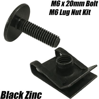 50x Black Zinc Torx Head Bolt M6x20mm Lug Chimney Nut Panel Clip Kit Audi VW
