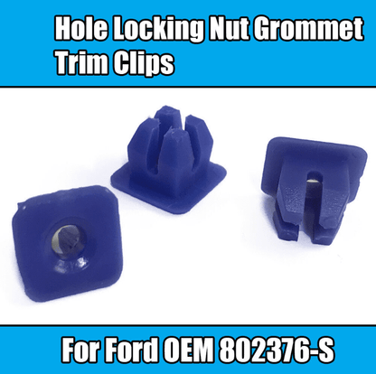 50x Blue Plastic Trim Clips for Ford 3mm Hole Locking Nut Grommet