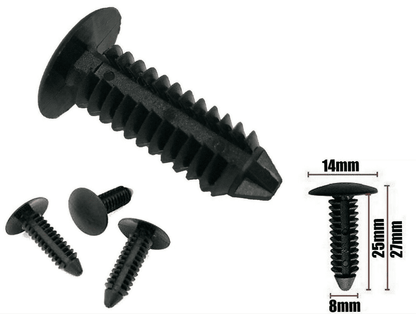 50x Clips for BMW Fir Tree Black Plastic Retainer 8mm Oem 52201964201