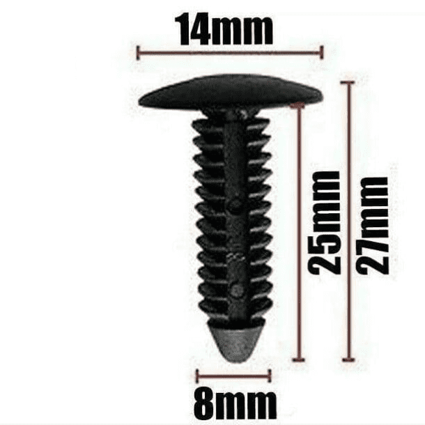 50x Clips for BMW Fir Tree Black Plastic Retainer 8mm Oem 52201964201