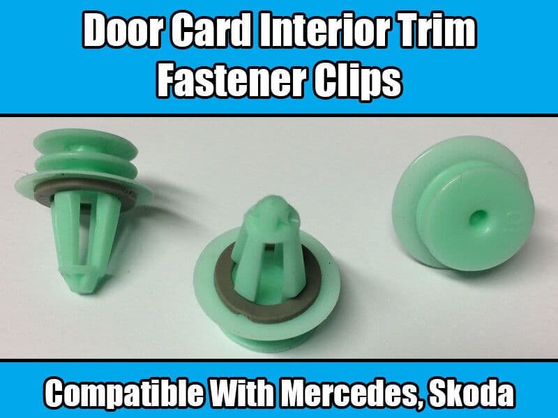 50x Green Plastic Fastener Clips for Skoda Door Card Interior Trim 9mm Hole