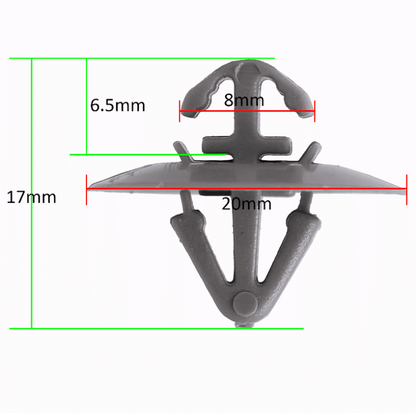 50x Grey Plastic Clips for Vauxhall Vivaro Side Door Moulding Lower Protection