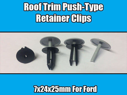 50x Grey Plastic Push Retainer Clips for Ford 7x24x25mm Roof Trim E866241Ss2M