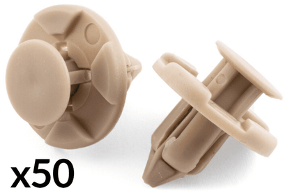 50x Grey Plastic Push Type Clips for Nissan Mitsubishi Toyota Bumper Wheel Arch
