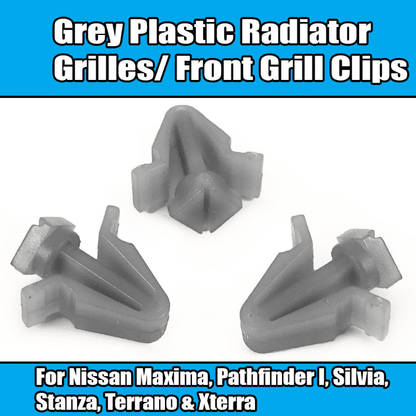 50x Grey Plastic Trim Clips for Nissan Radiator Front Grill Grilles