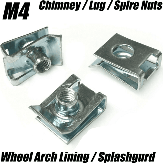 50x M4 U Nut Spire Lug Nuts for BMW Audi VW Wheel Arch Liner Splash Guard Bumper