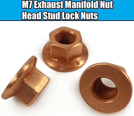 50x M7 Copper Hex Head Stud Nuts for BMW E90 E91 E92 3 Series Exhaust Manifold