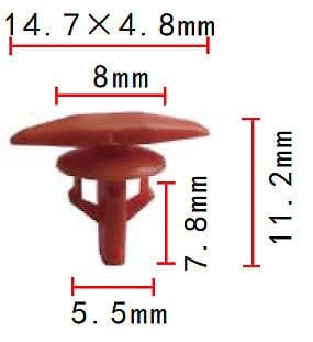 50x Orange Clips for Honda Civic Cr-V Rubber Weatherstrip Door and Boot Seal