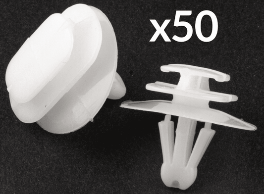 50x Plastic Clips for Renault Clio Megane Mk2 Door Moulding Exterior Trim Strip