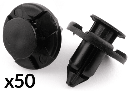 50x Push Type Black Plastic Clips for Nissan Mitsubishi Toyota Bumper Wheel Arch