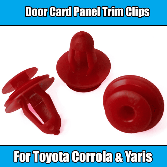 50x Red Plastic Trim Clips for Toyota Corolla Yaris Door Card Panel Trim