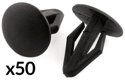 50x Universal Black Plastic Retaining Trim Clips for Nissan Toyota Mitsubishi