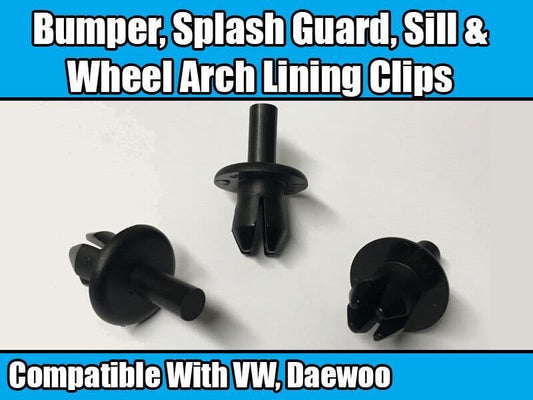50x VW & Daewoo Wing Splashguard Panel Retaining Clip Plastic
