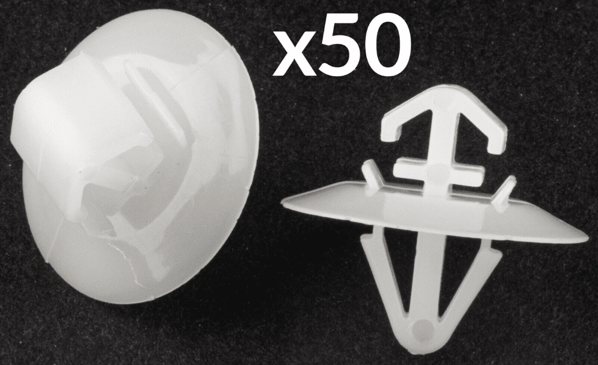 50x White Clips for Vauxhall Vivaro Side Moulding Lower Protection Door