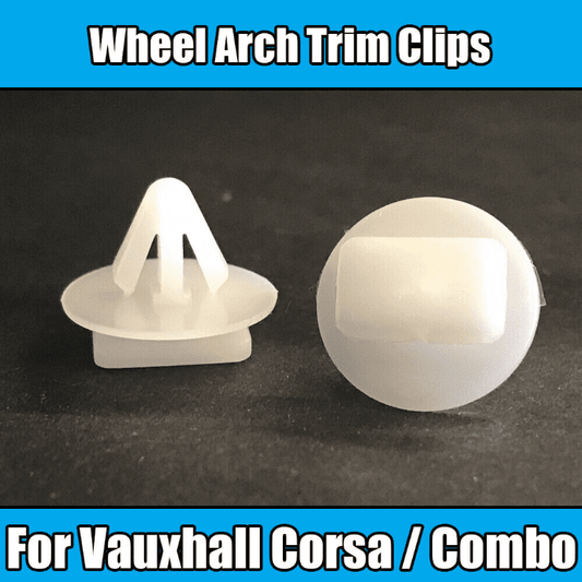 50x White Plastic Clips Fasteners for Vauxhall Corsa C Combo Wheel Arch Trim
