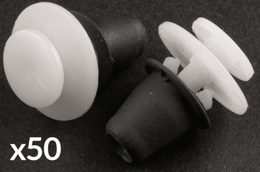 50x White Plastic Clips for Audi Skoda & VW Door Side Moulding Trim Wheel Arch