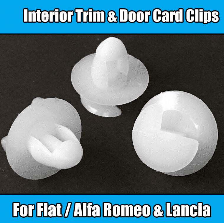 50x White Plastic Clips for Fiat Alfa Romeo Lancia Interior Trim Panel Door Card