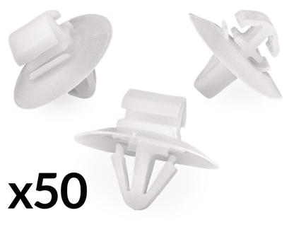 50x White Plastic Clips for Fiat Iveco Door Trim Bumper Side Mouldings
