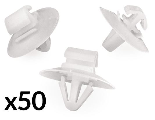 50x White Plastic Clips for Fiat Iveco Door Trim Bumper Side Mouldings
