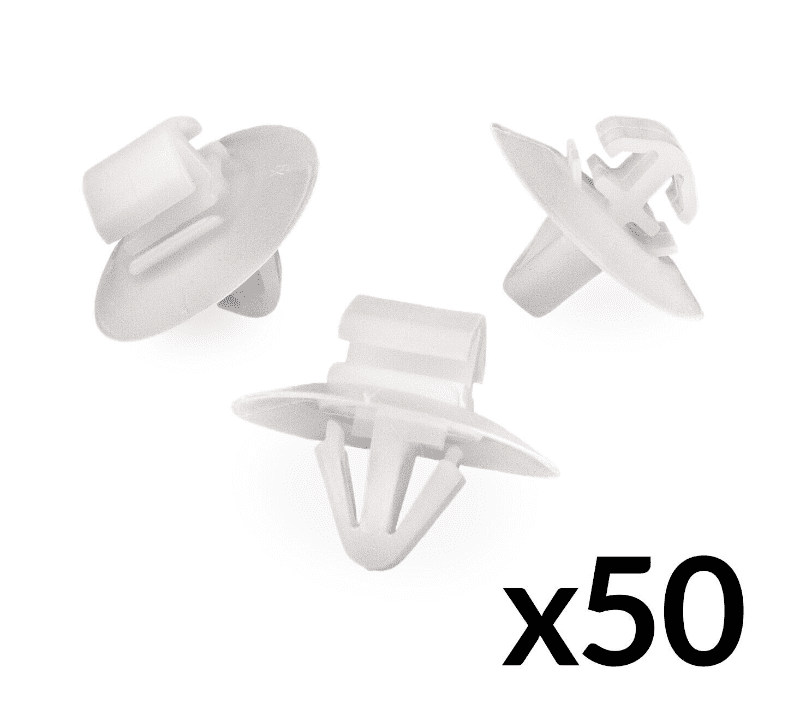 50x White Plastic Clips for Fiat Iveco Door Trim Bumper Side Mouldings