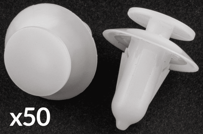 50x White Plastic Clips for Ford Iveco Interior Door Card Panel Trim Bumper
