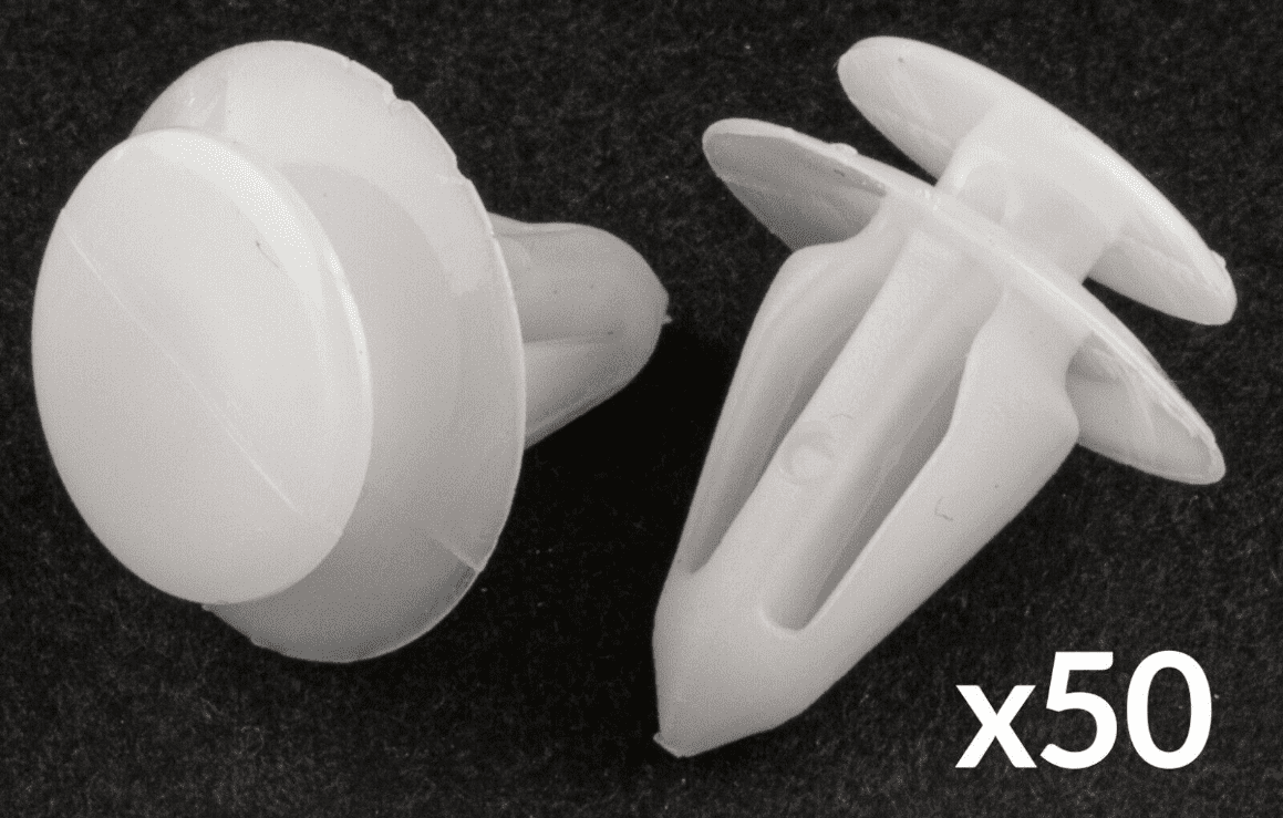 50x White Plastic Clips for Vauxhall Interior Door Card Panel Cover Trim