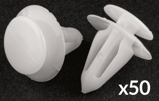 50x White Plastic Clips for Vauxhall Interior Door Card Panel Cover Trim