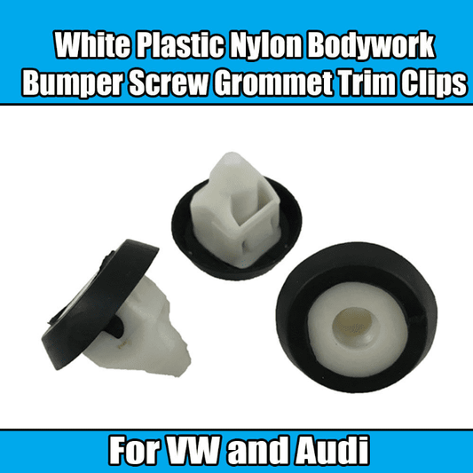 50x White Plastic Nylon Screw Grommet Trim Clips for VW & Audi Bodywork Bumper