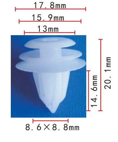 50x White Plastic Trim Clips for Honda Civic Crv Pillar Interior Panel Door Card
