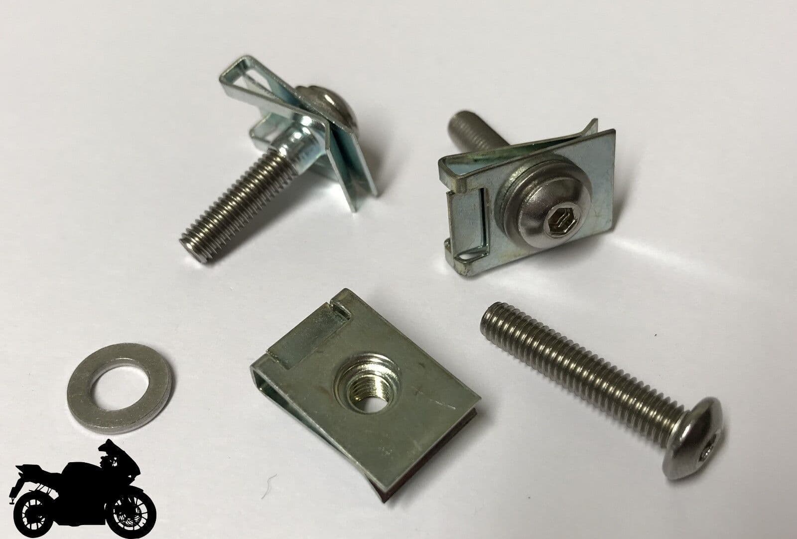 5x 25mm Stainless Steel Bolts Washer M5 Spire U Lug Nuts Chimney Spire C Clips