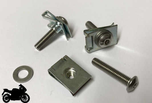 5x 25mm Stainless Steel Bolts Washer M5 Spire U Lug Nuts Chimney Spire C Clips