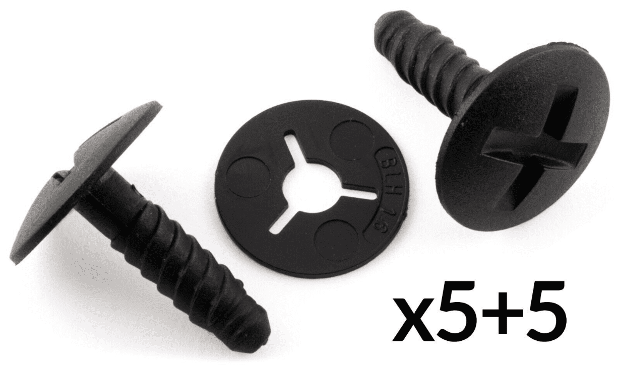 5x (5+5) Plastic Screw w/ Washer for VW T5 Engine Headlight Battery Cover