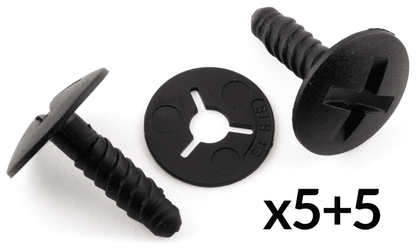 5x (5+5) Plastic Screw w/ Washer for VW T5 Engine Headlight Battery Cover