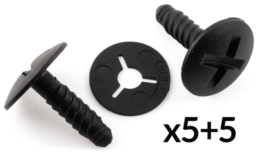 5x (5+5) Plastic Screw w/ Washer for VW T5 Engine Headlight Battery Cover