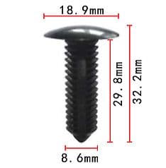 5x 7.1mm Black Retainer Fastener Fir Tree Trim Clips for Ford Bumper Shield