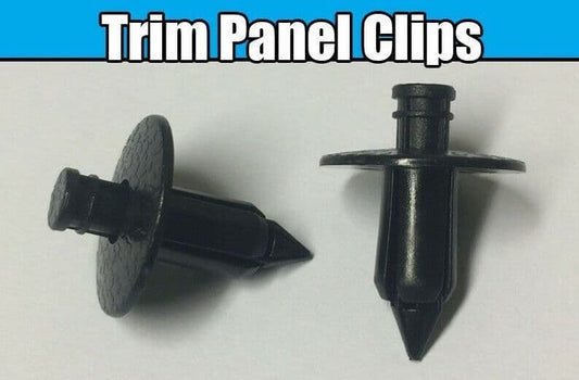 5x 7mm Black Plastic Push Fit Clips for Mitsubishi Toyota & Nissan Trim Panel