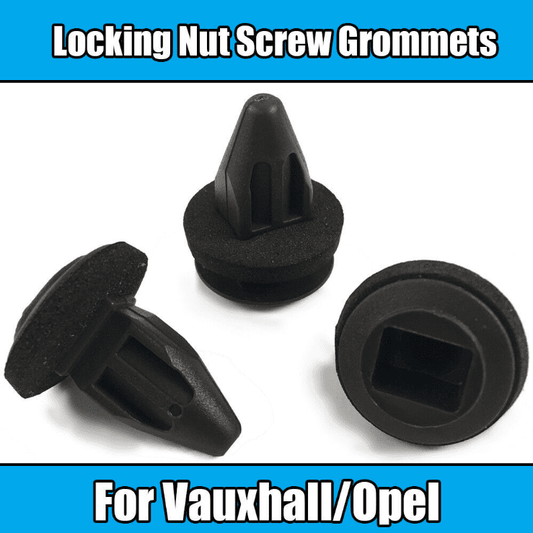 5x Black Plastic Locking Nut Screw Grommets Clips for Vauxhall Opel Bumper Trim