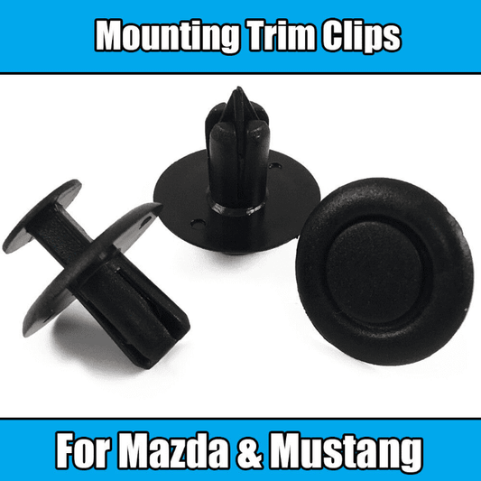 5x Black Plastic Push Type Trim Clips for Mazda Interior Panel Fascias