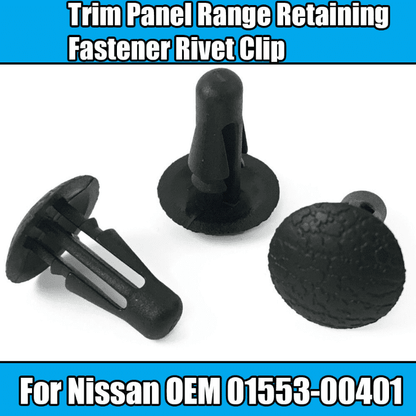 5x Black Plastic Rivet Clips for Nissan Trim Panel Range Retaining Fastener