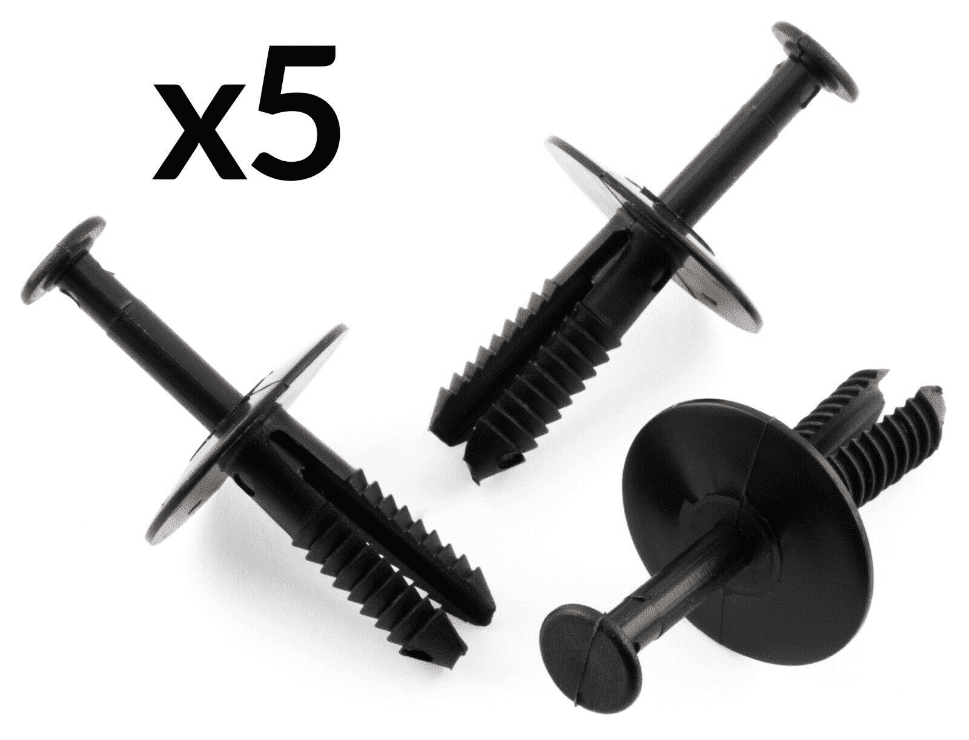 5x Black Plastic Rivet Trim Clips for BMW Wheel Arch Bumper Body Panels
