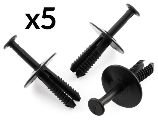 5x Black Plastic Rivet Trim Clips for BMW Wheel Arch Bumper Body Panels