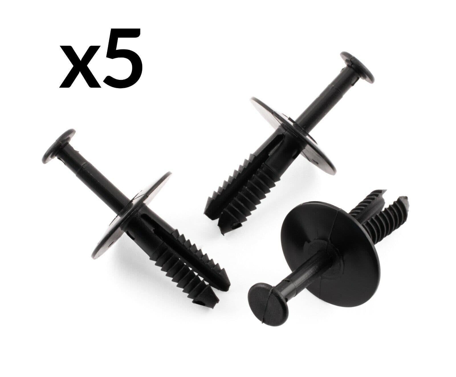 5x Black Plastic Rivet Trim Clips for BMW Wheel Arch Bumper Body Panels