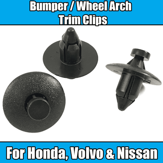 5x Black Plastic Rivet Trim Clips for Honda Volvo Nissan Bumper Wheel Arch