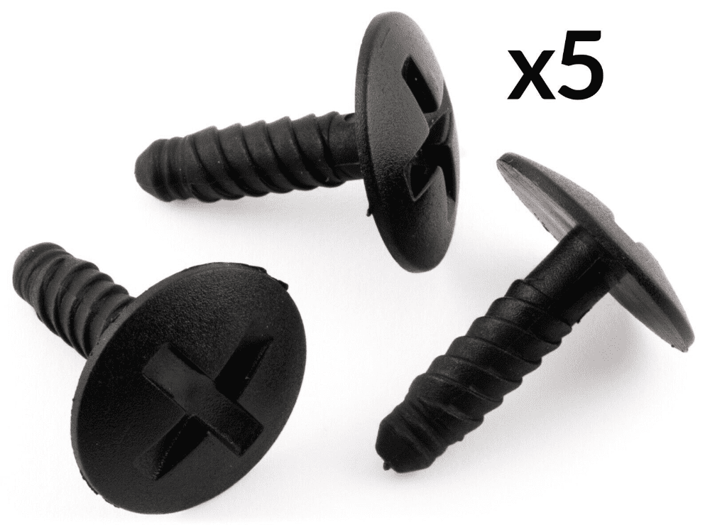5x Black Screw Retainer Trim Clips for VW T5 Engine Headlight Battery Cover