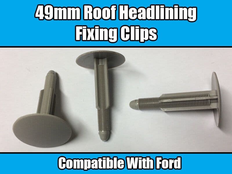 5x Clips for Ford Transit 2006-2013 49mm Grey Top Roof Headlining 1417997