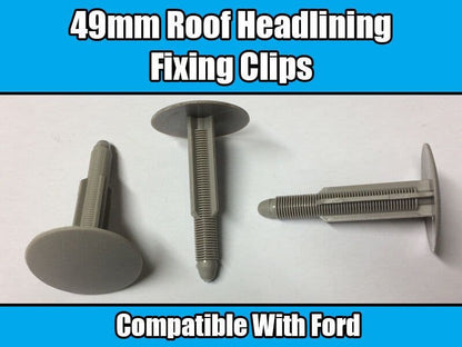 5x Clips for Ford Transit 2006-2013 49mm Grey Top Roof Headlining 1417997